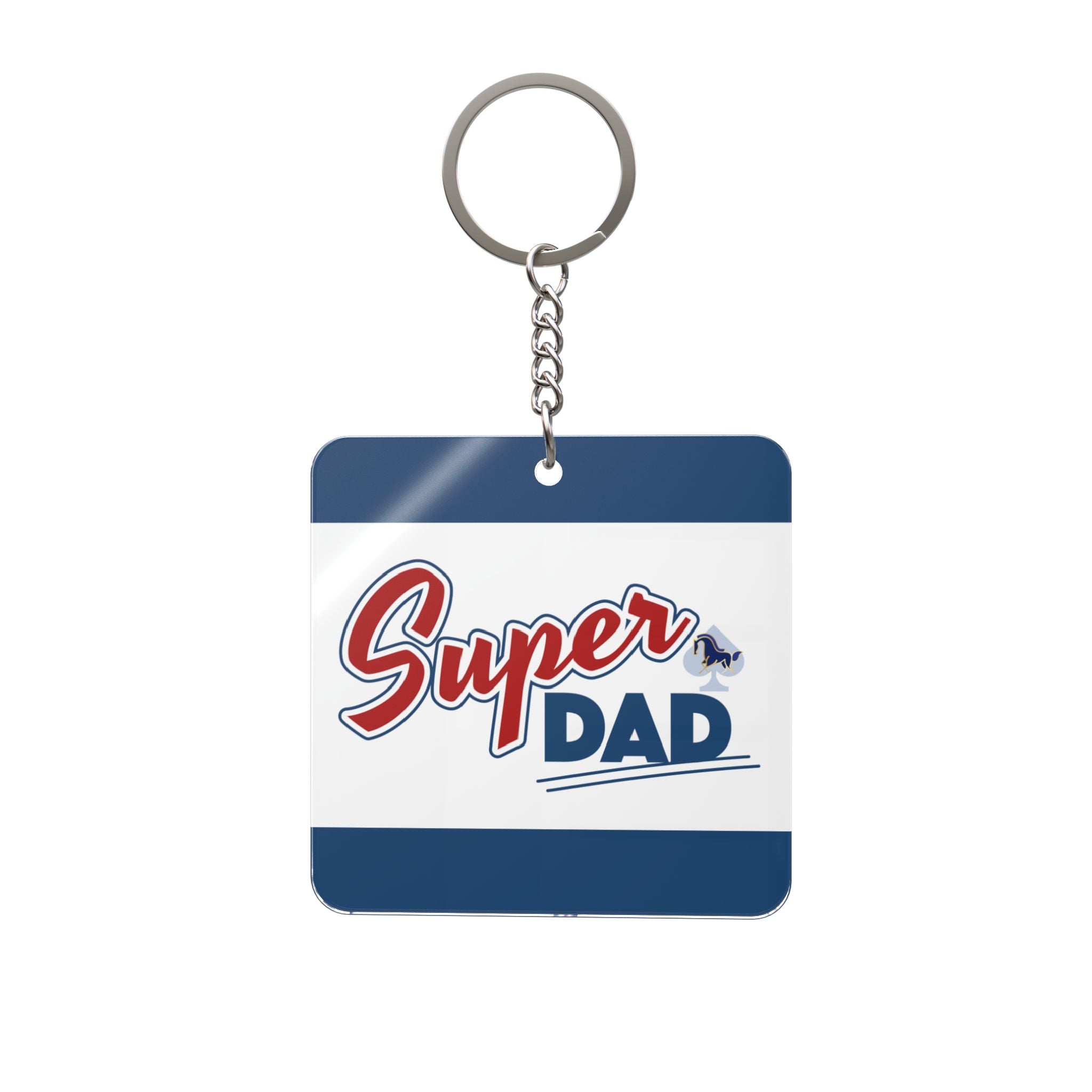 Super Dad Square Keychain