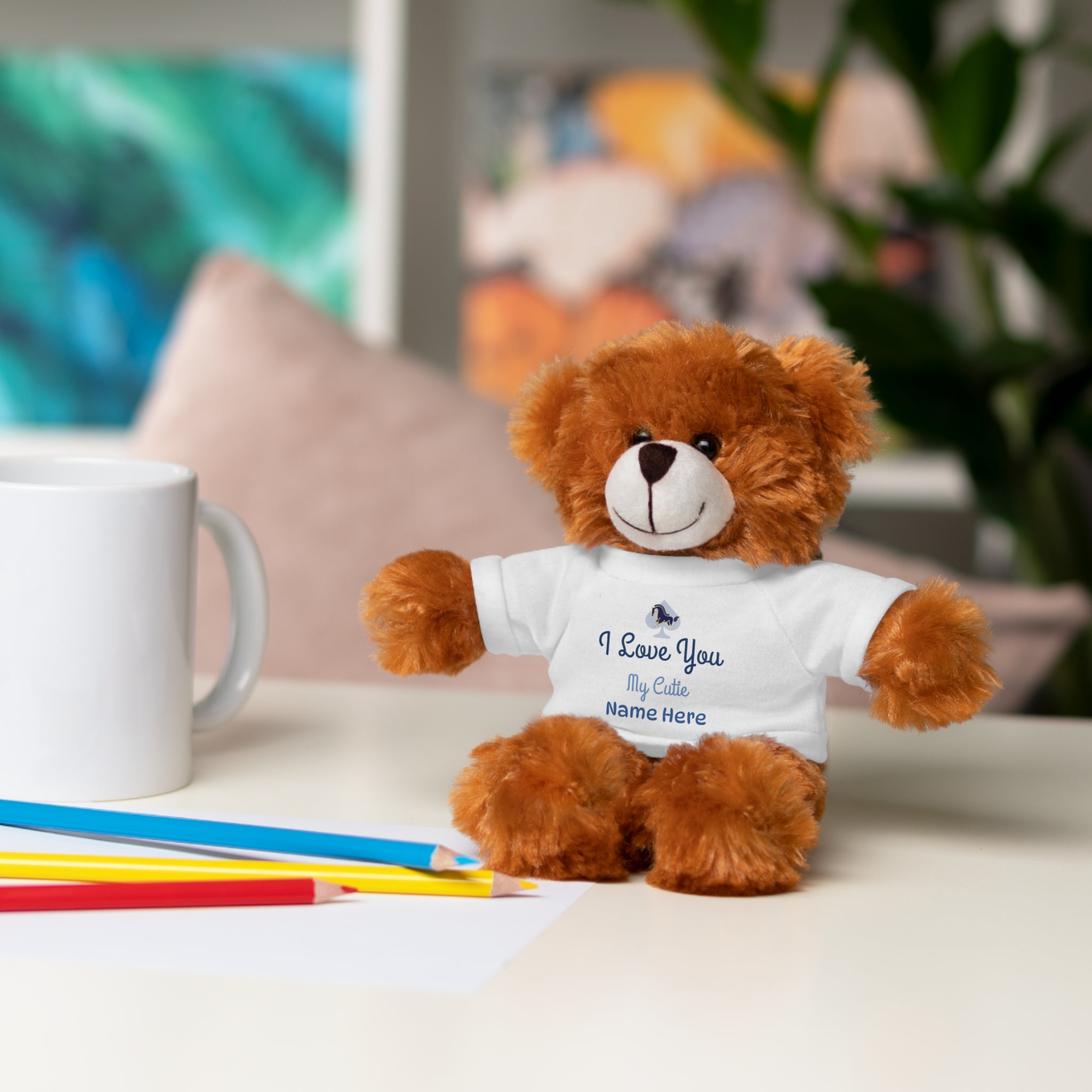 Personalized Teddy Bear with "I Love You" Tee