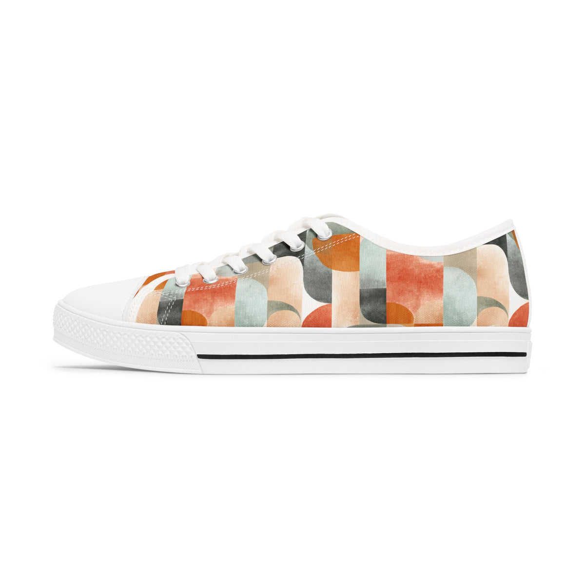 Abstract Retro Wave Women's Low Top Sneakers