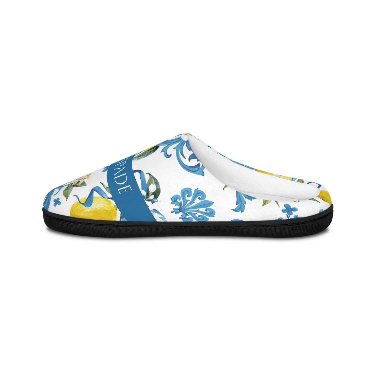 Lemon Blue Floral Indoor Slippers