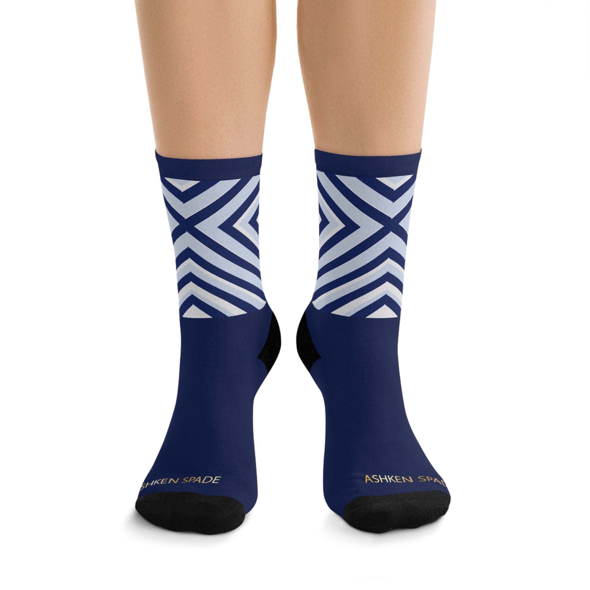 Navy ASHKEN SPADE Pattern Socks