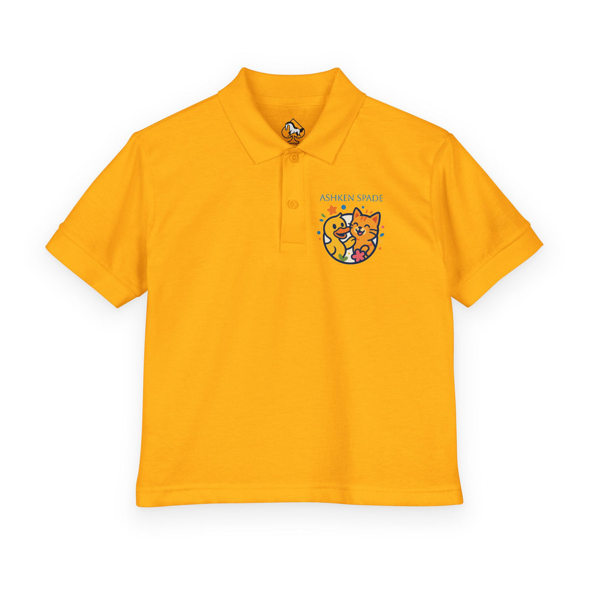 Kids Polo Shirt — Happy Cat & Duck Kids Polo Shirt