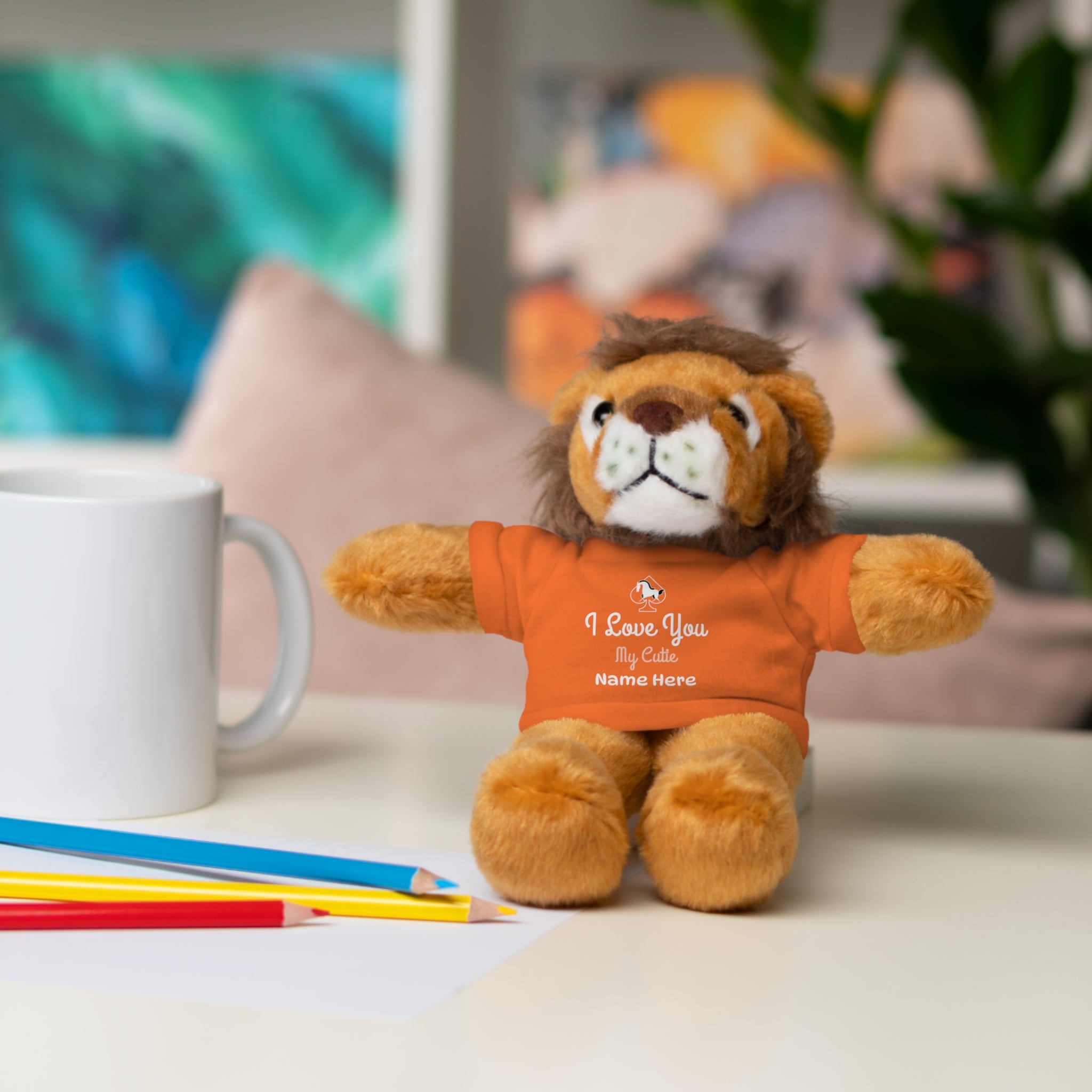 Personalized Teddy Bear with "I Love You" Tee