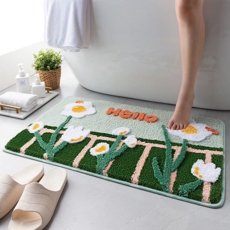 Water Absorbing Flocking Mat Bathroom Anti-skid