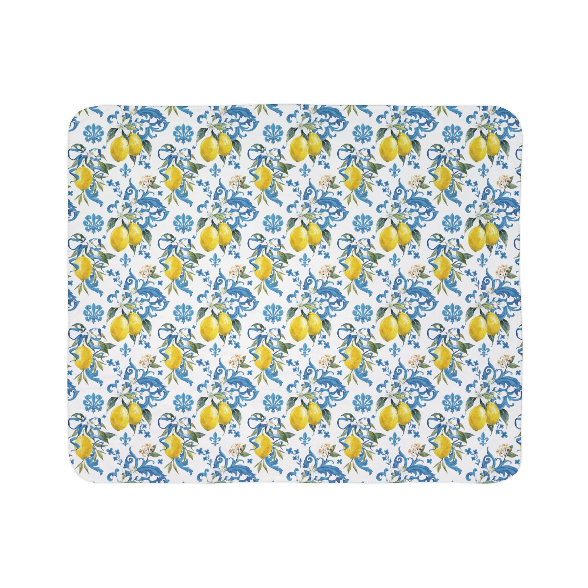Lemon Blossom Fleece Sherpa Blanket