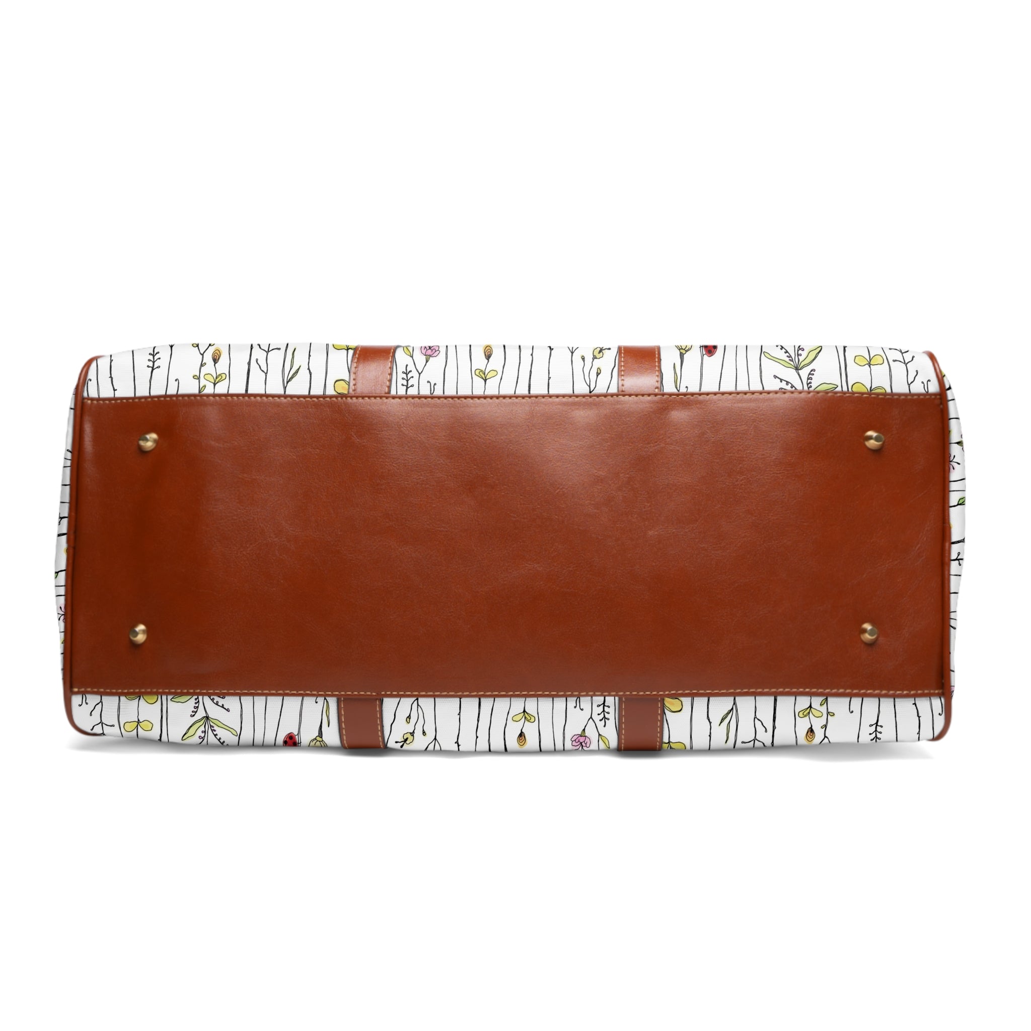 Travel Duffel with Flowers Background