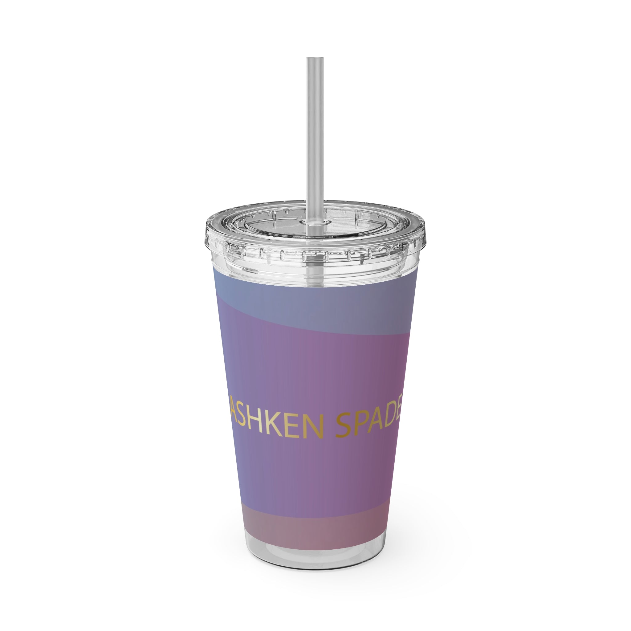 Gradient Sunrise Tumbler with Straw