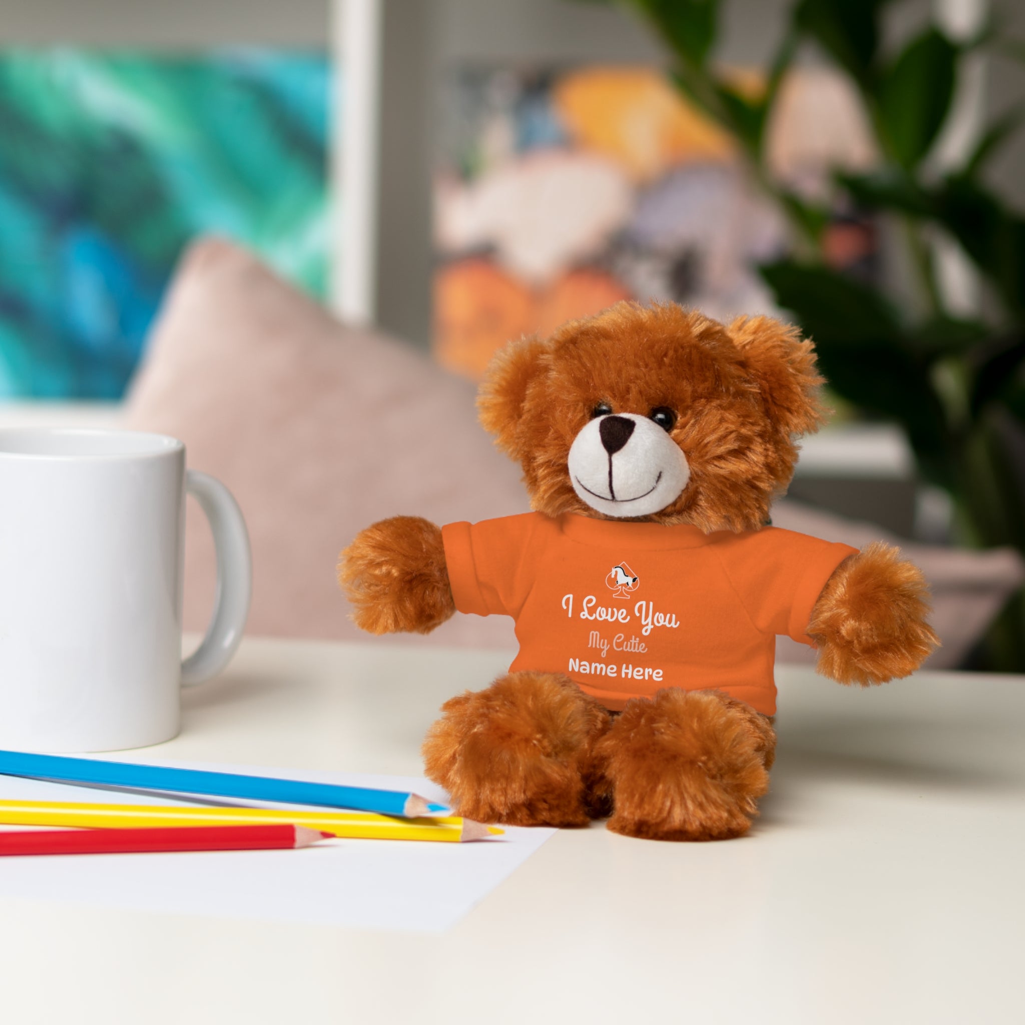 Personalized Teddy Bear with "I Love You" Tee