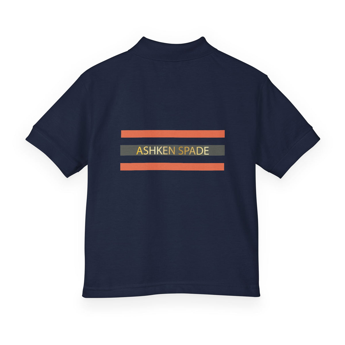 Youth Polo Shirt — 'Ashken Spade' Retro Stripe Chest & Back Logo
