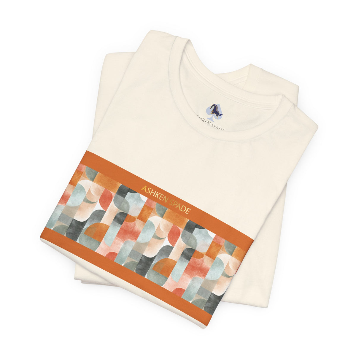 Geometric Orange Retro Strokes T‑Shirt