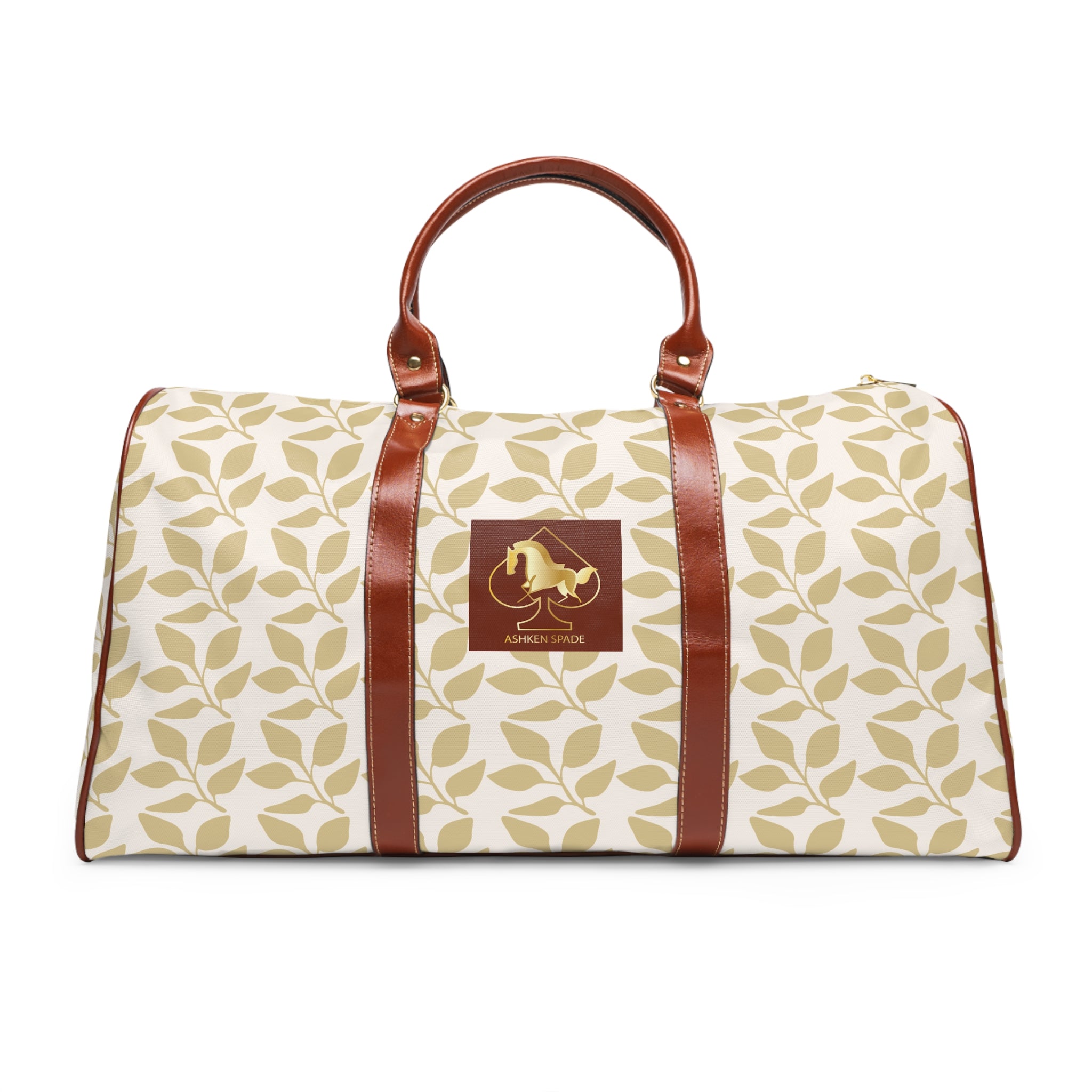 Travel Duffel with Leaf Background