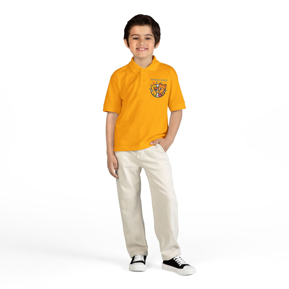 Kids Polo Shirt — Happy Cat & Duck Kids Polo Shirt