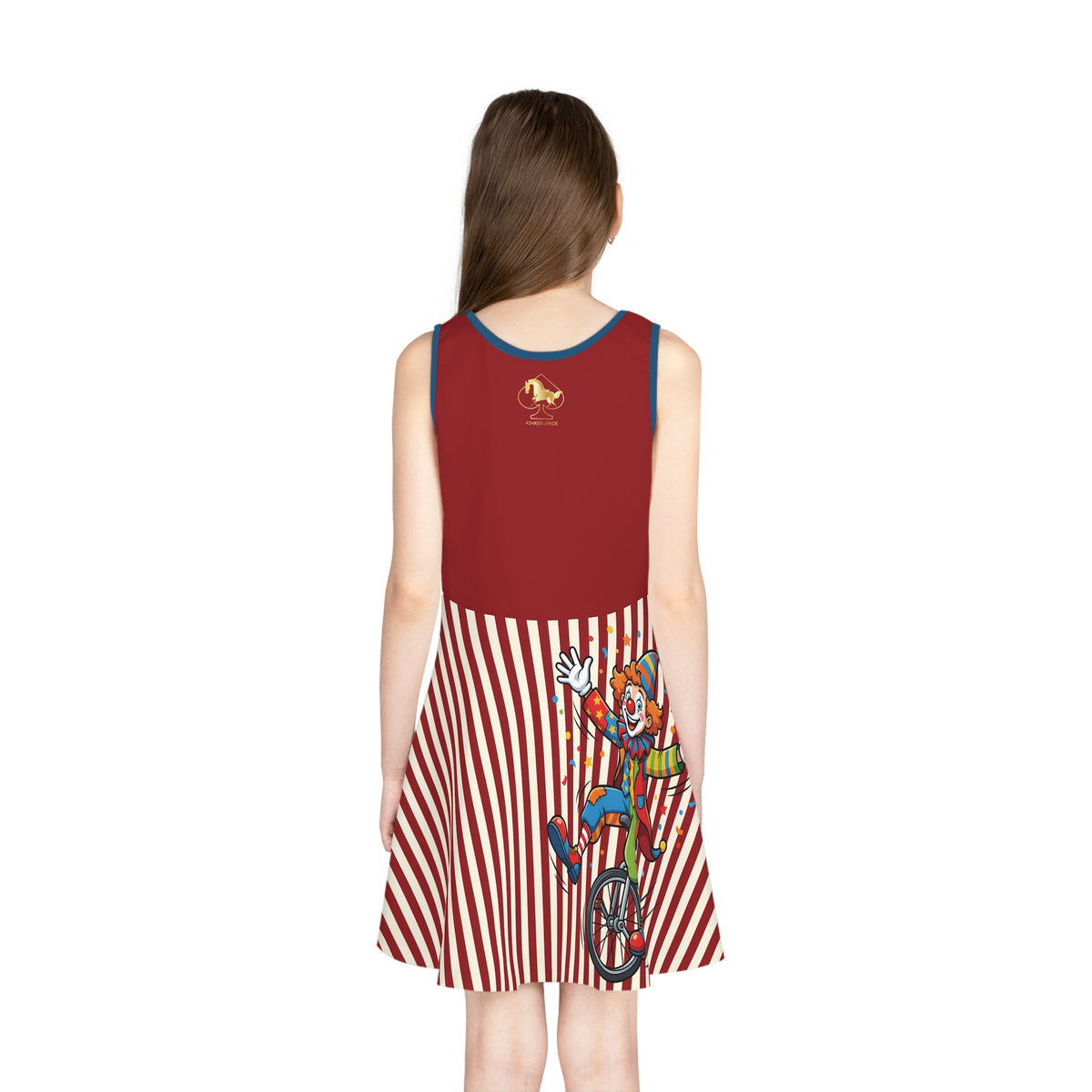 Girls’ Circus Clown Sundress – Playful Big Top Stripes Dress