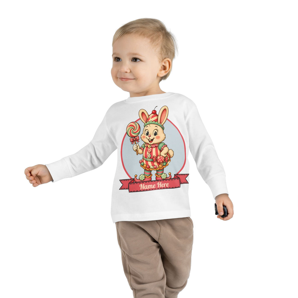 Personalized 'Bun Bon' Bunny Toddler Long Sleeve Tee