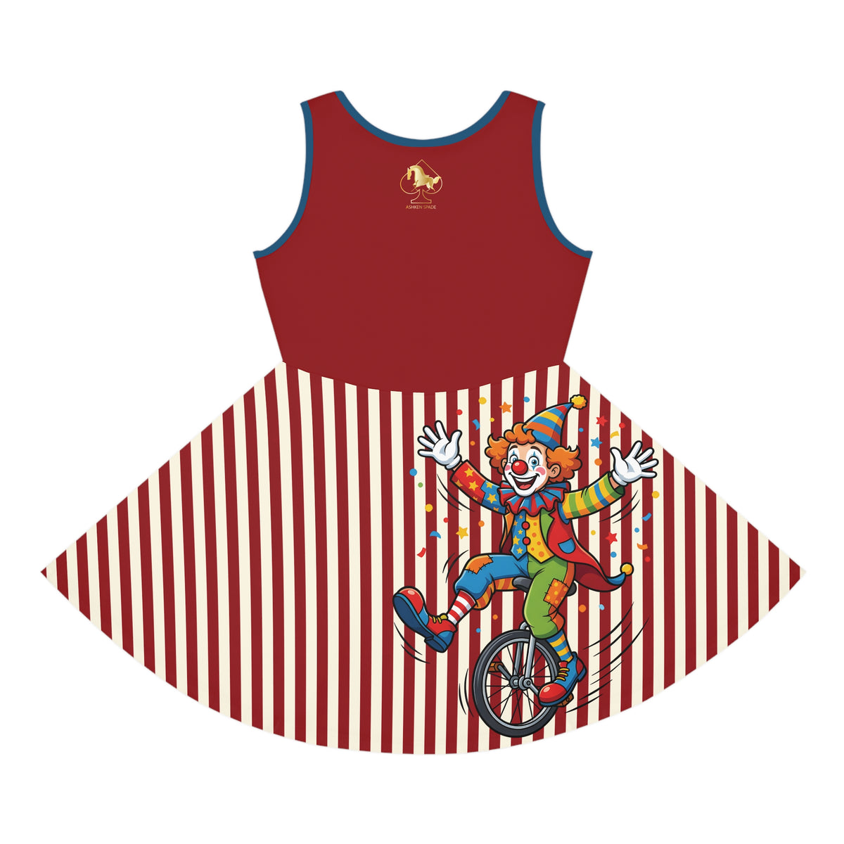 Girls’ Circus Clown Sundress – Playful Big Top Stripes Dress