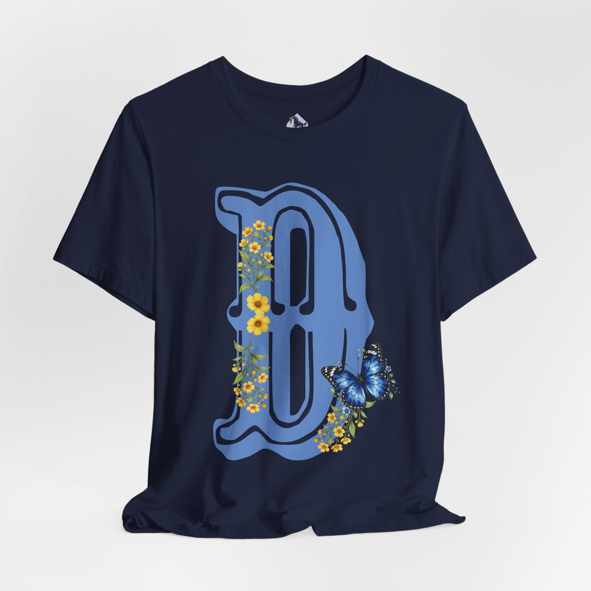 Floral Monogram B Letter T-Shirt