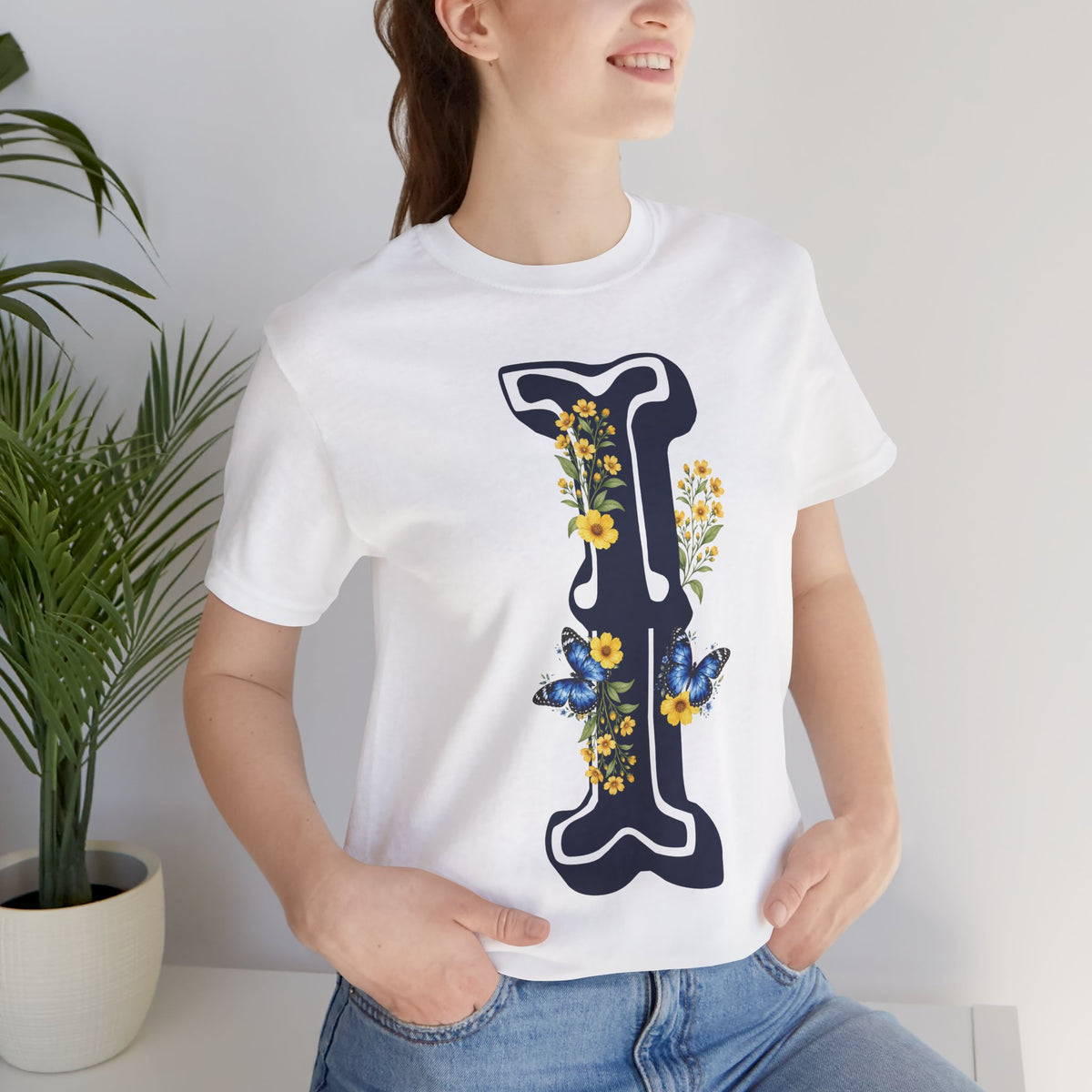 Floral Letter i Monogram T-Shirt