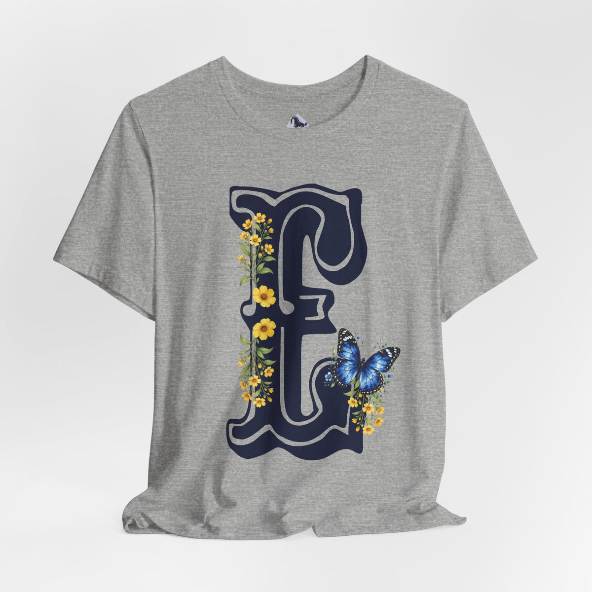 Floral Monogram E Letter T-Shirt