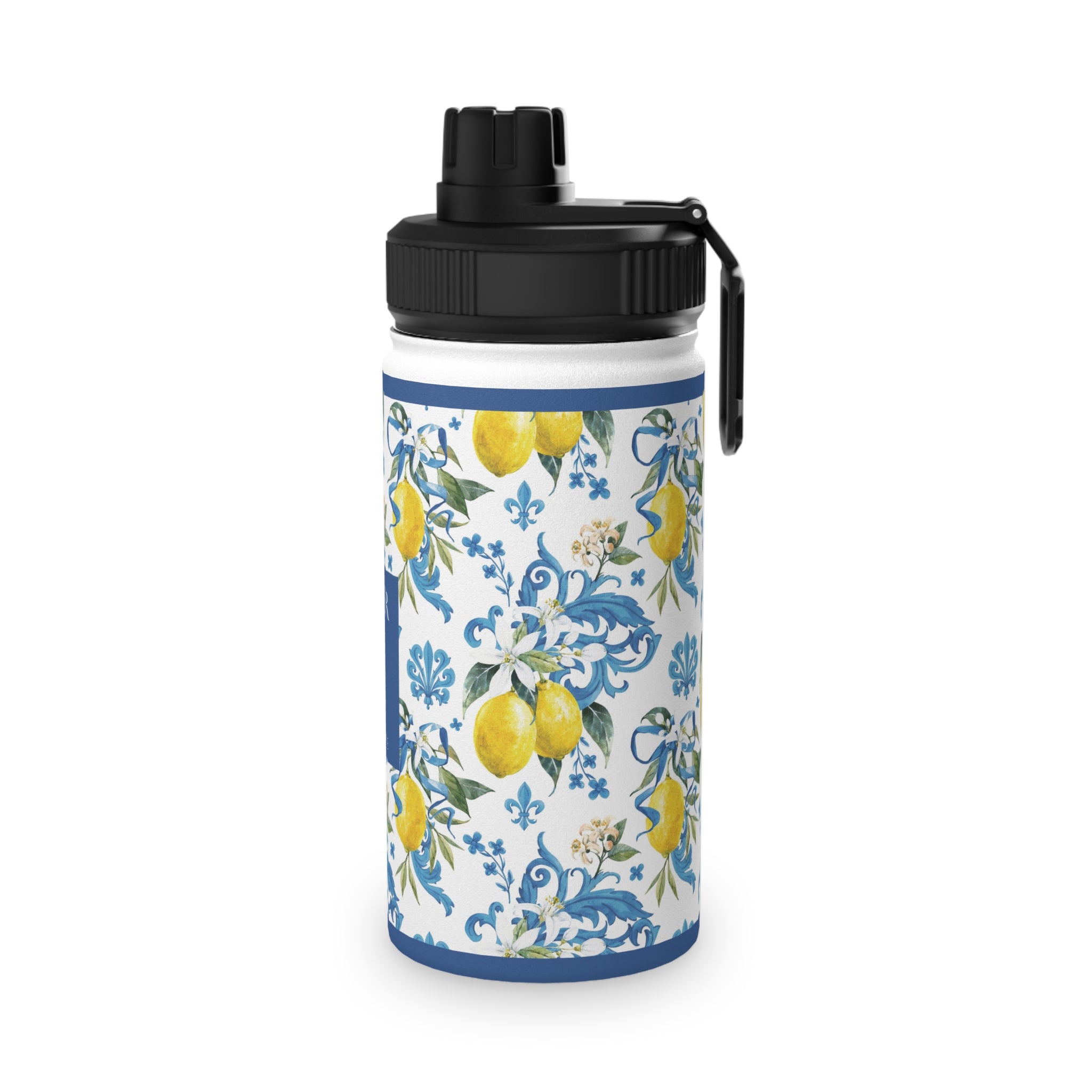 Lemon Floral Stainless-Steel Sports Bottle