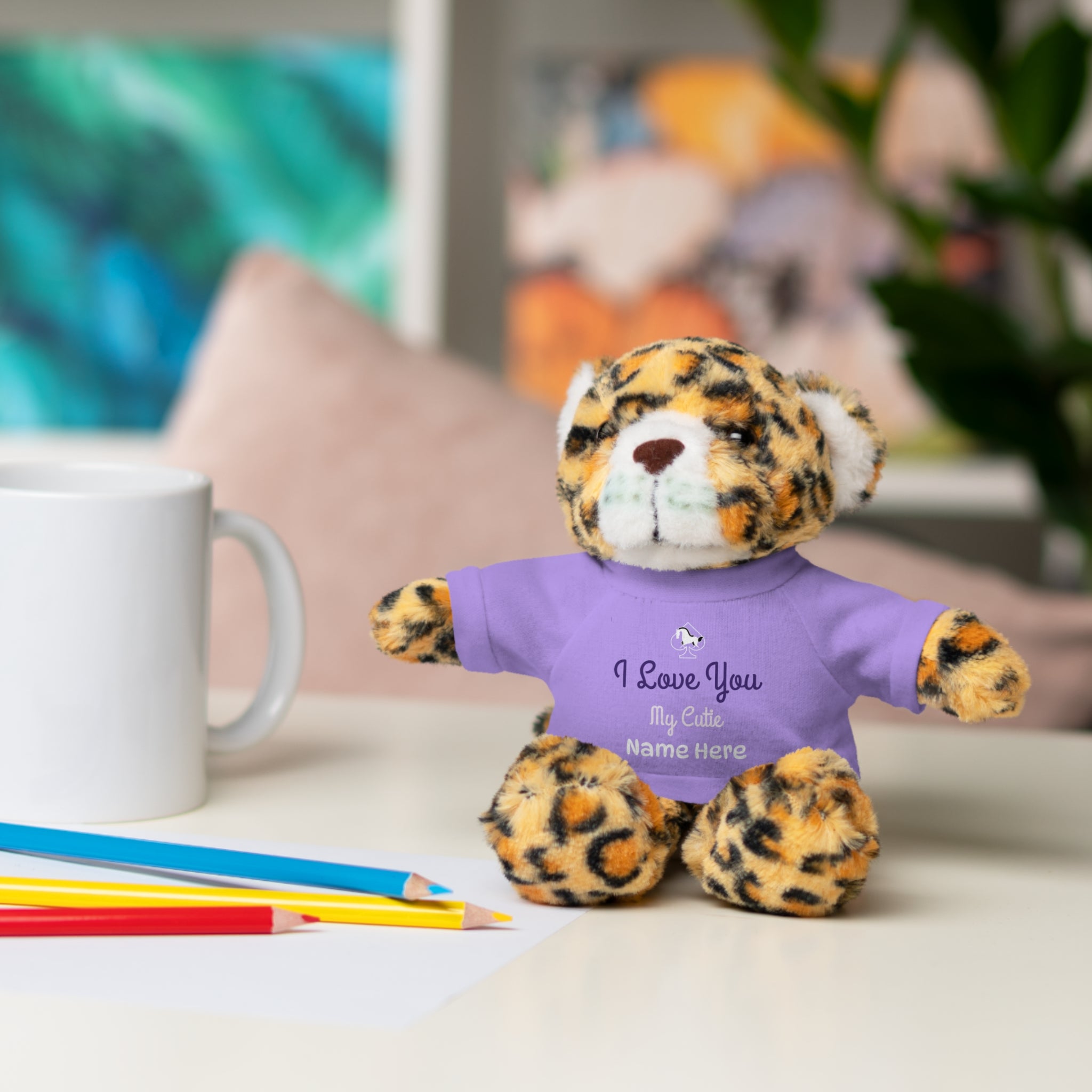 Personalized Teddy Bear with "I Love You" Tee