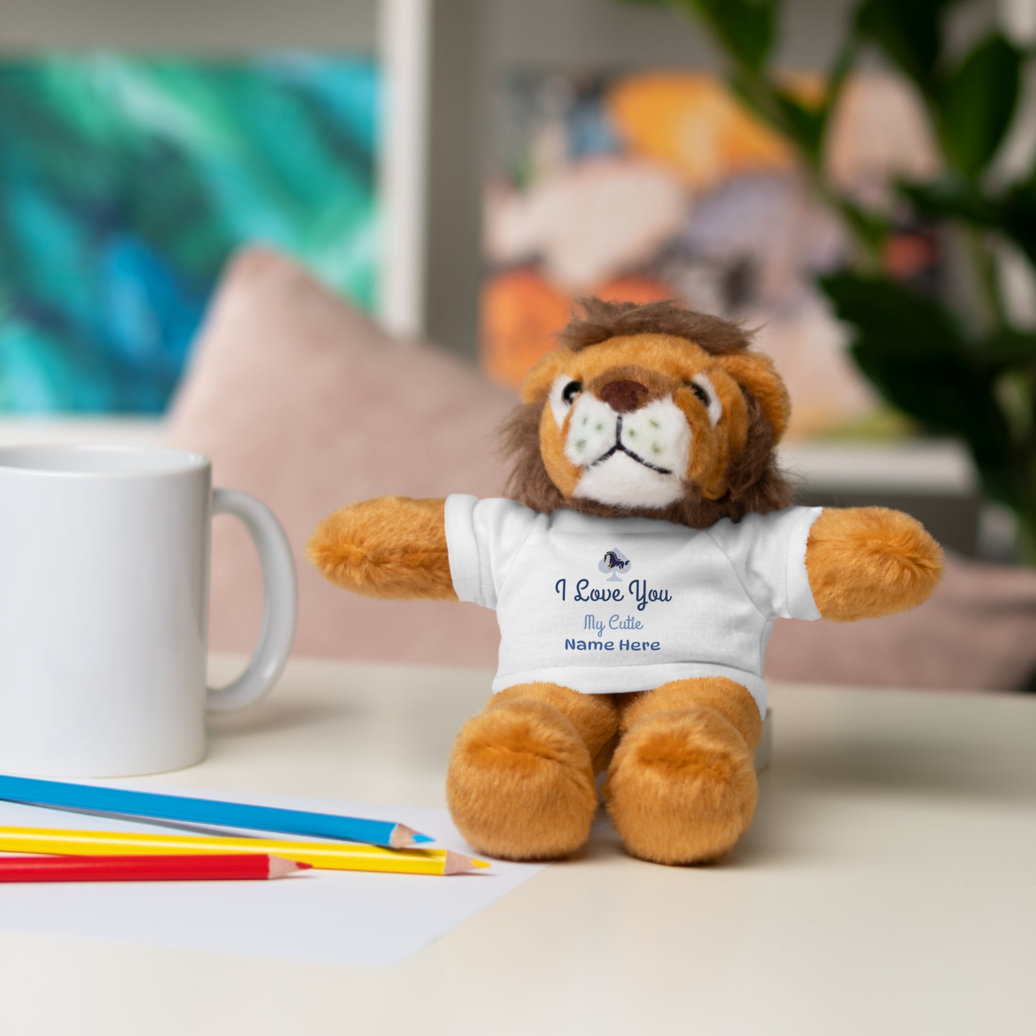 Personalized Teddy Bear with "I Love You" Tee