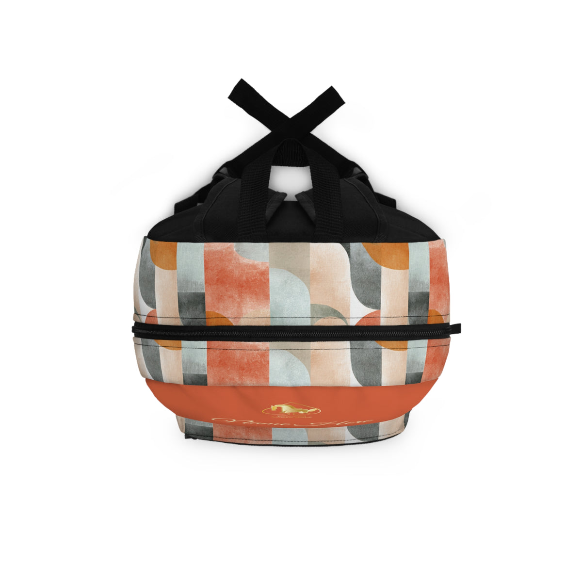 Personalized Orange Retro Abstract Design Backpack