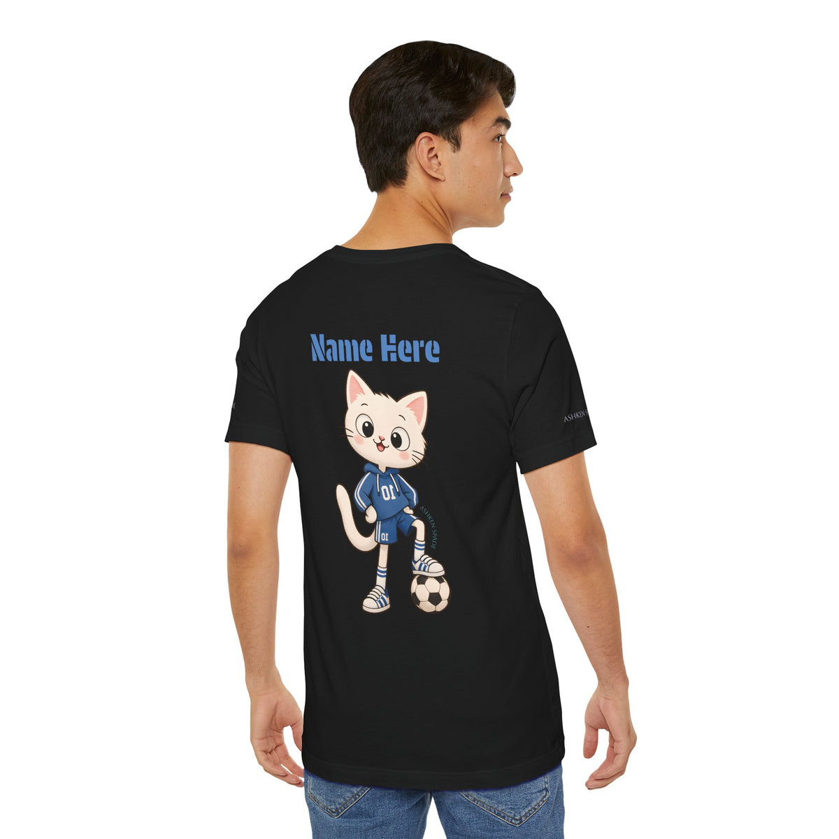 Soccer Cat T-Shirt — Cute 'Goal! Gooooal' Kids & Youth Soccer Tee (Custom Name)