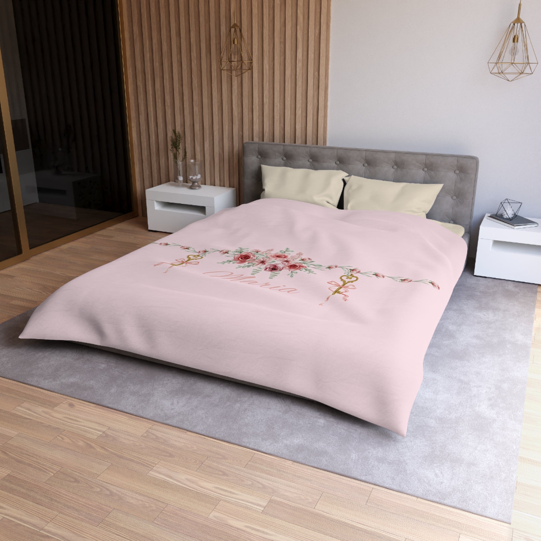 Floral Key Bouquet Duvet Cover