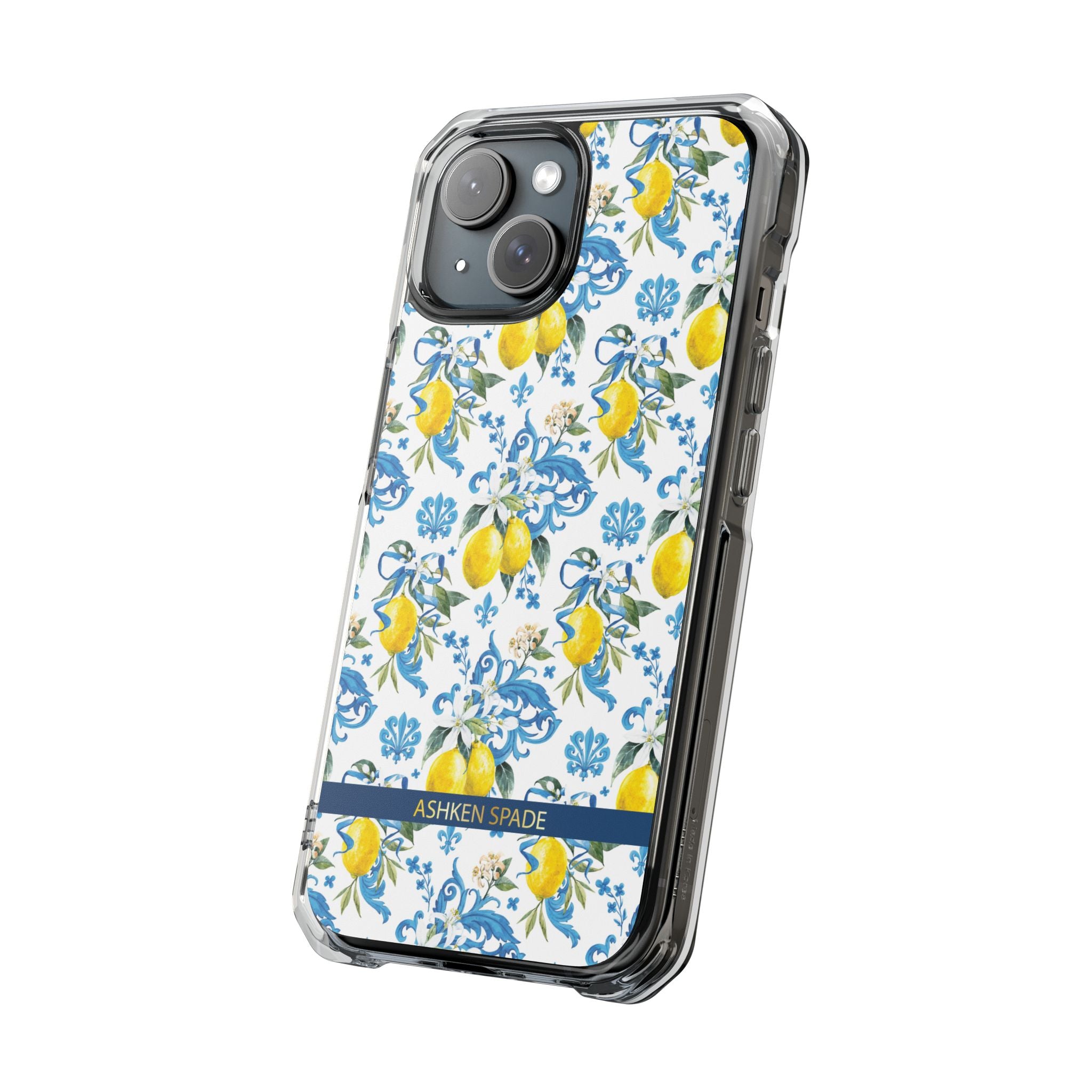 Lemon Charm with Blue Ribbon Magnetic Phone Case