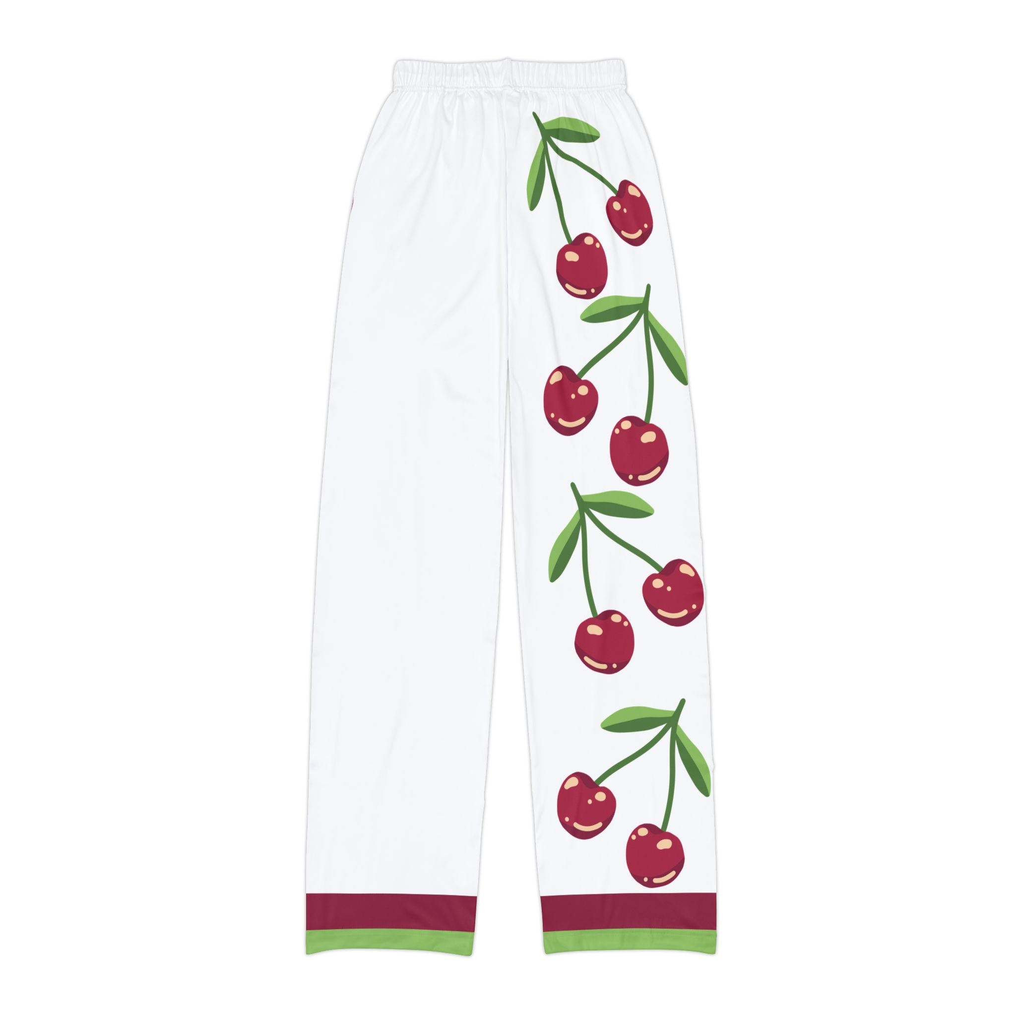 Kids Cherry Lounge Pants — White AOP Cozy Playroom & Sleepwear