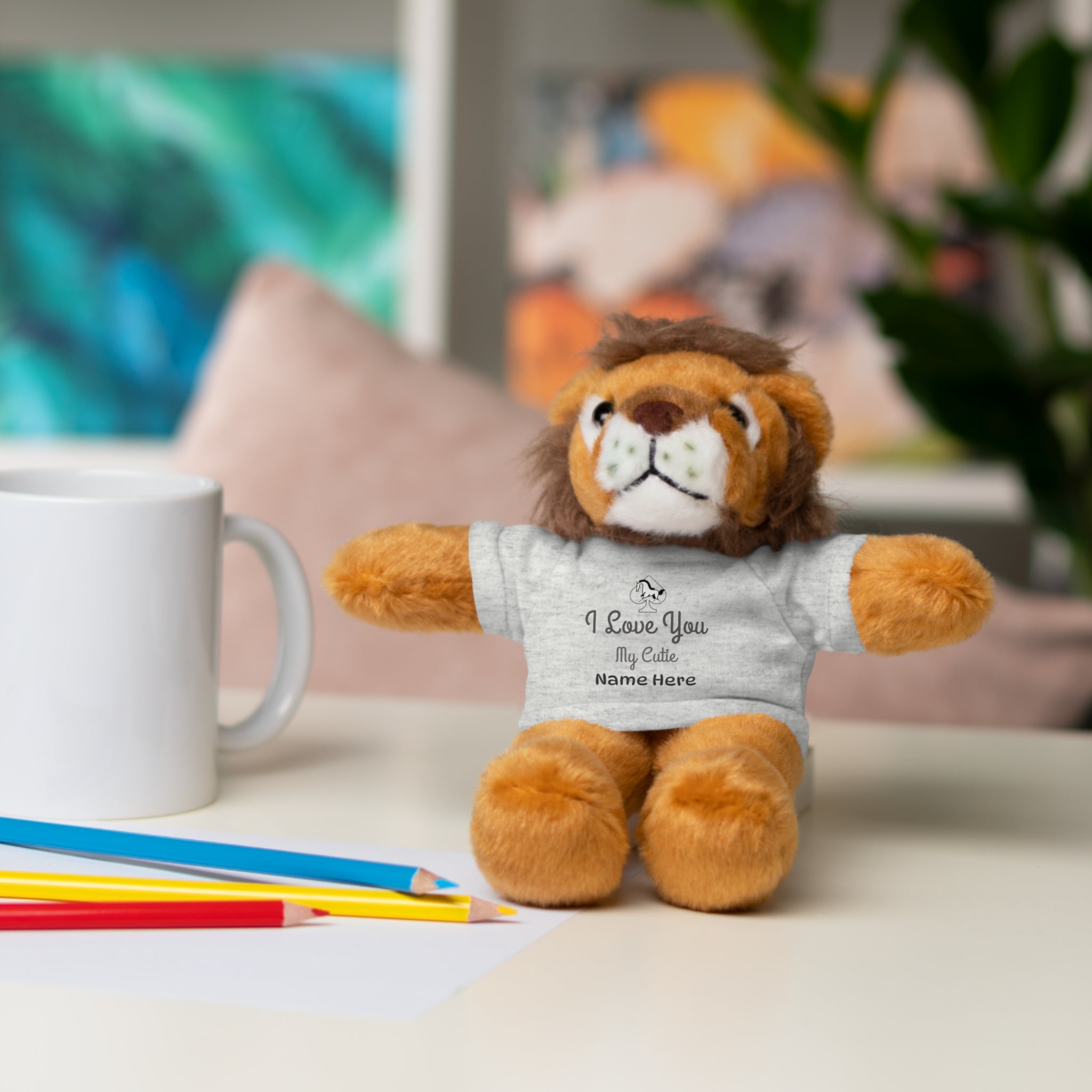 Personalized Teddy Bear with "I Love You" Tee