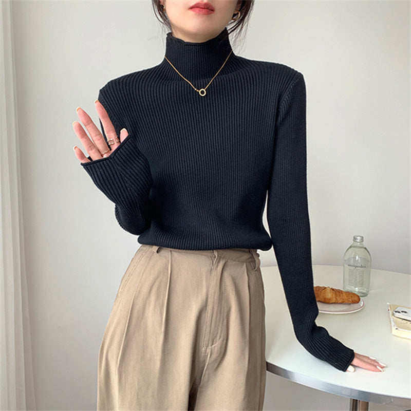 Half-high Collar Inner Women's Knitted Top