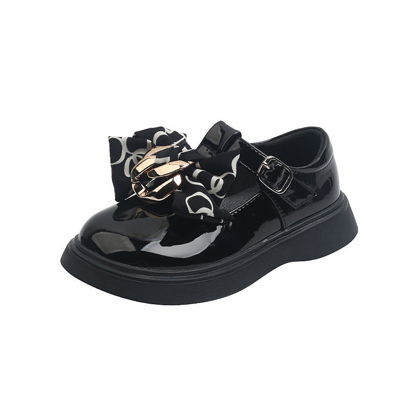 Shiny Bow Luxe Girls Shoes