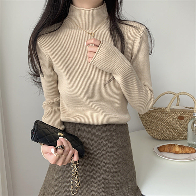 Half-high Collar Inner Women's Knitted Top