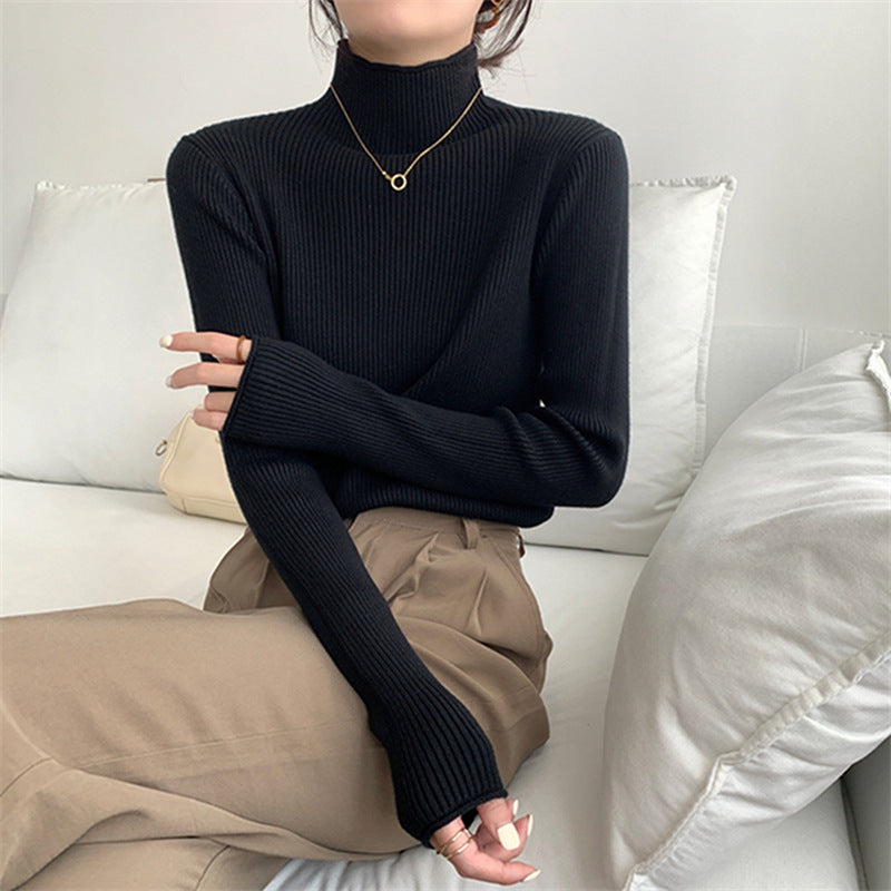 Half-high Collar Inner Women's Knitted Top