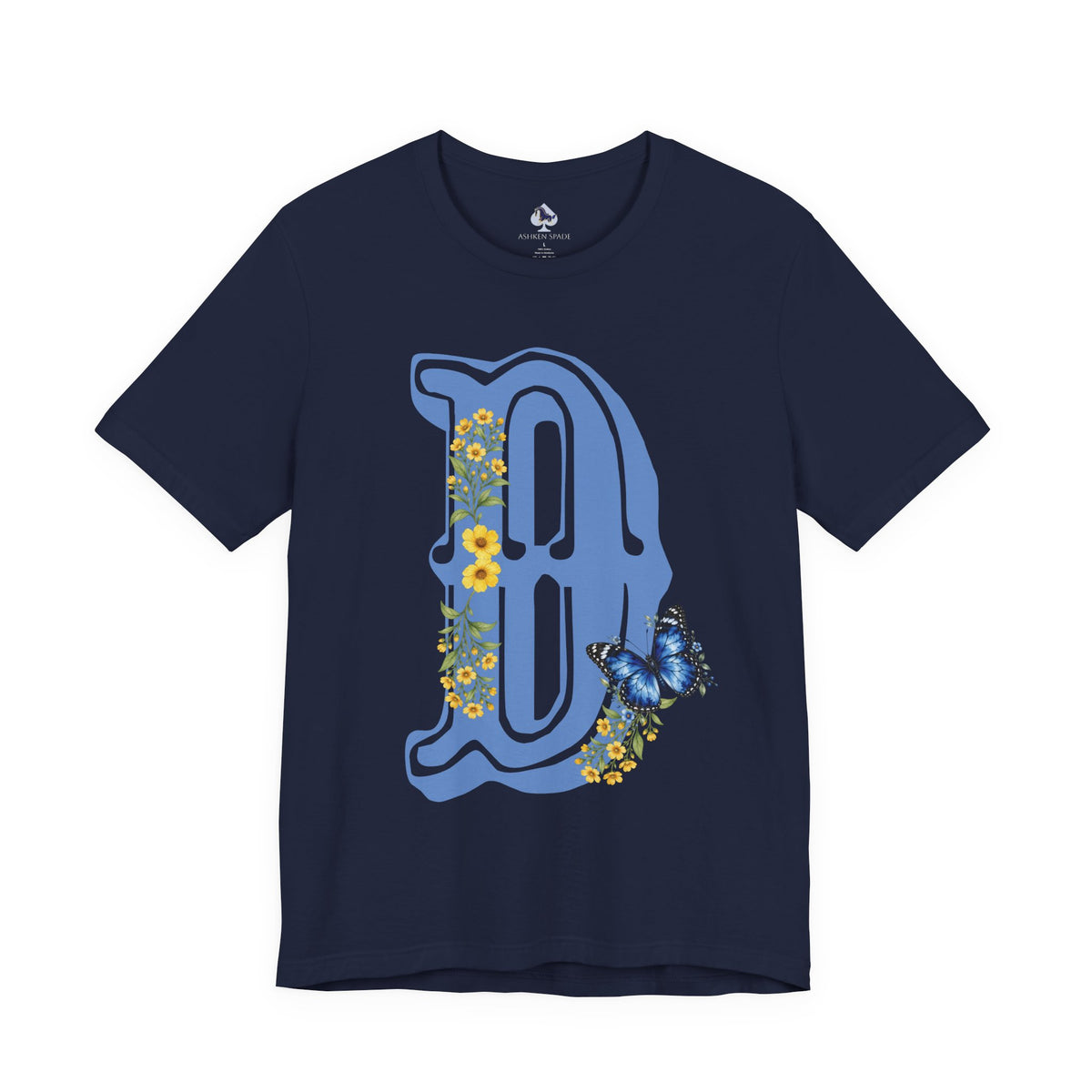 Floral Monogram B Letter T-Shirt