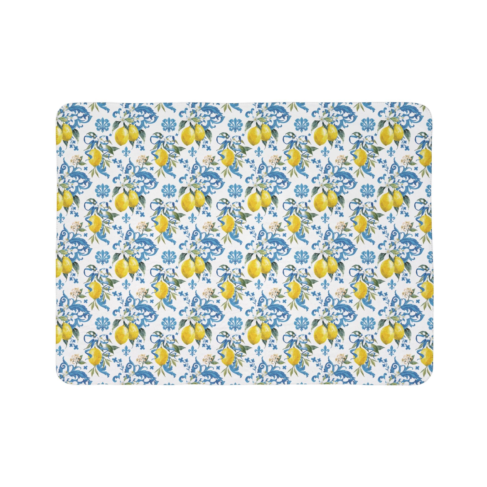 Lemon Blossom Fleece Sherpa Blanket