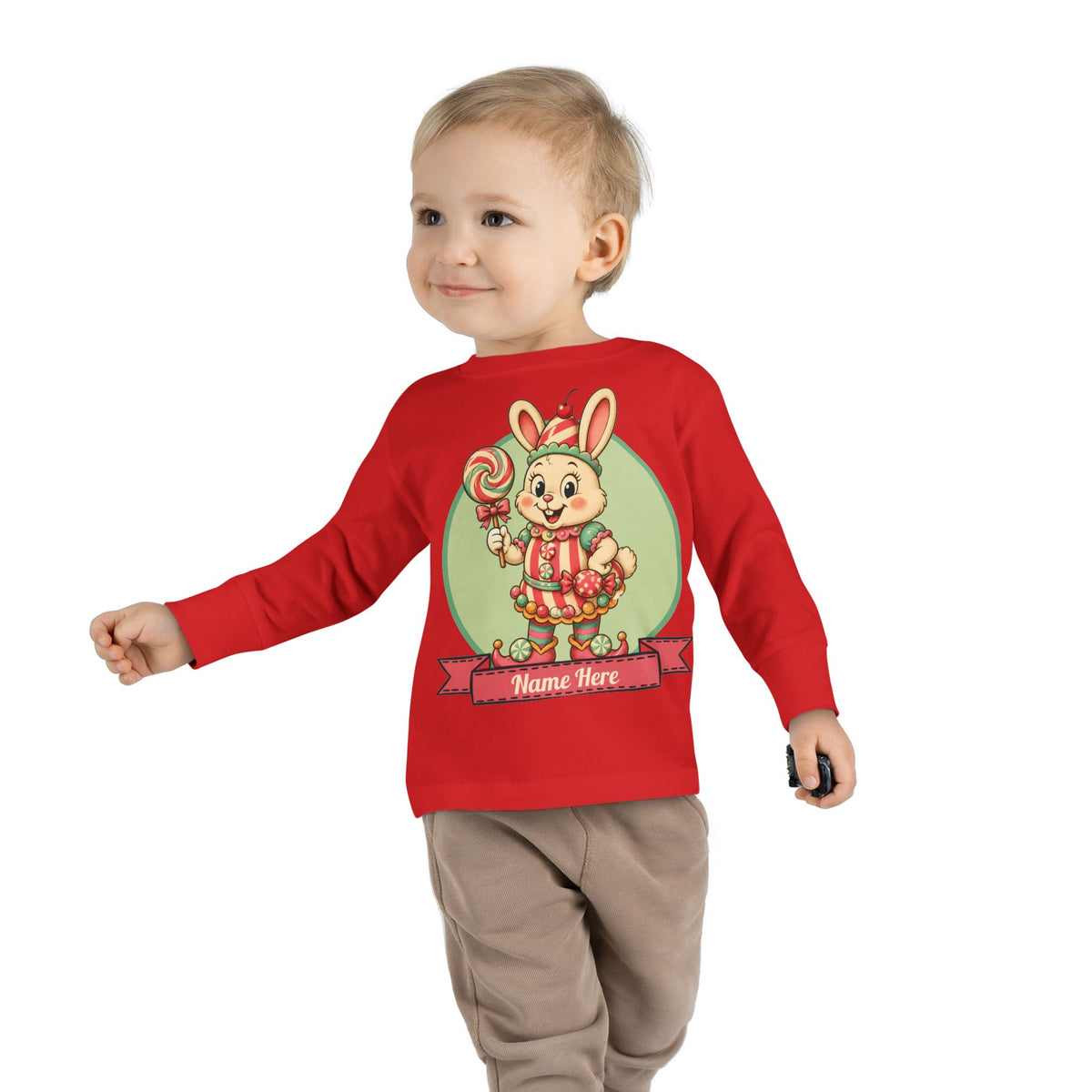 Personalized 'Bun Bon' Bunny Toddler Long Sleeve Tee