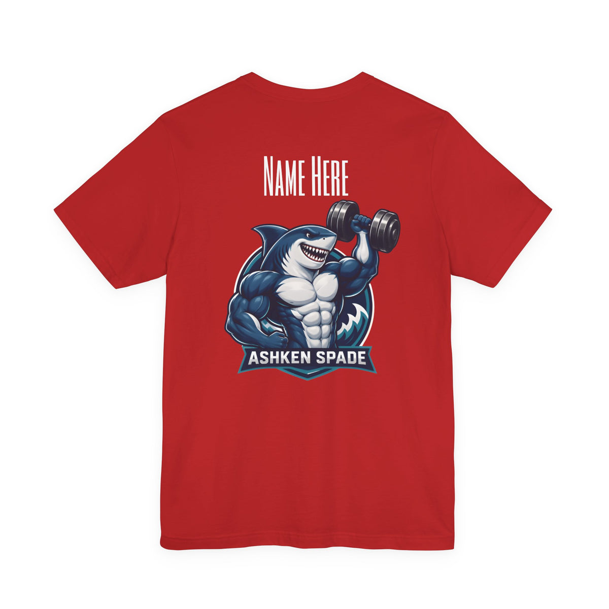 Ashken Spade Shark Weightlifter Personalized Graphic Tee