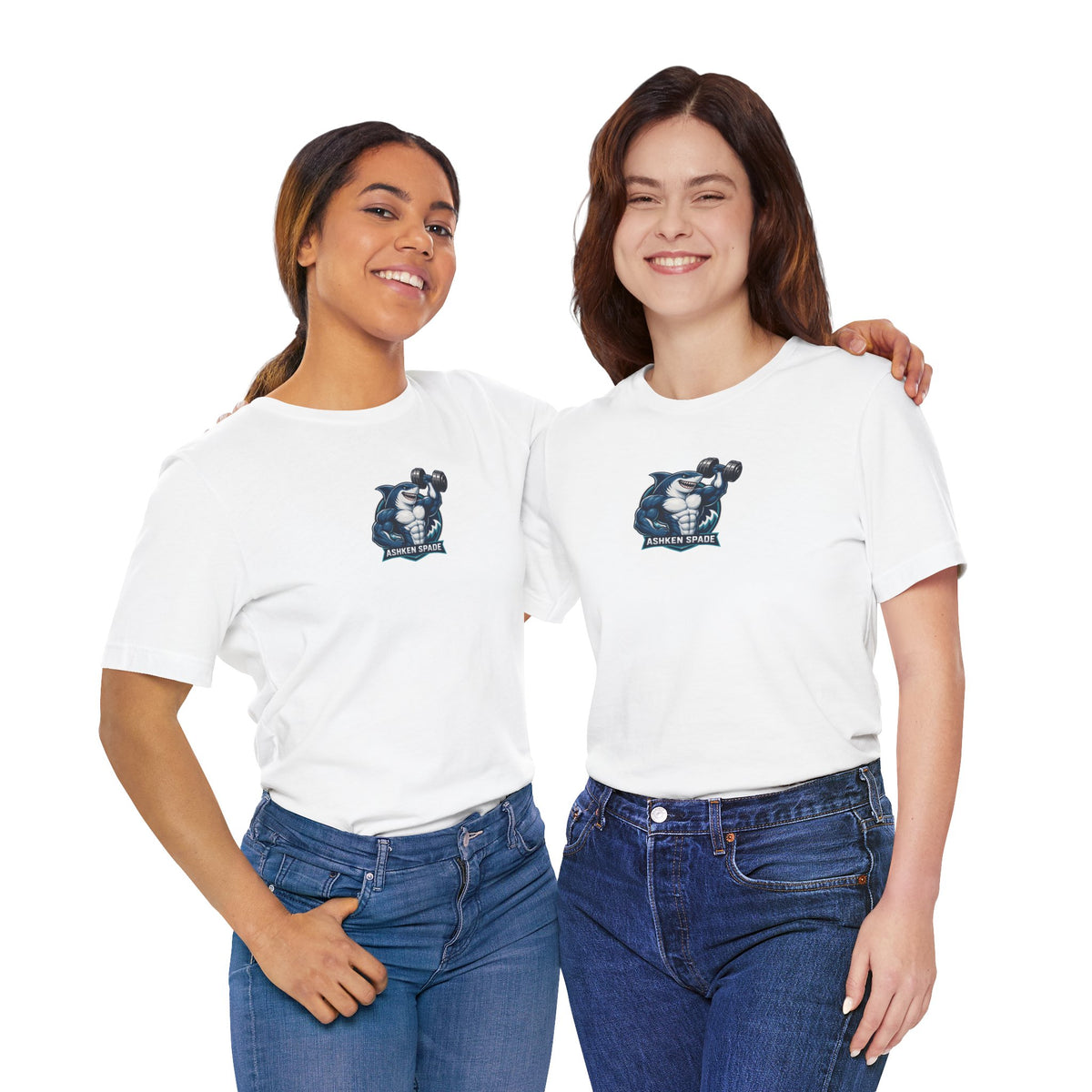 Ashken Spade Shark Weightlifter Personalized Graphic Tee