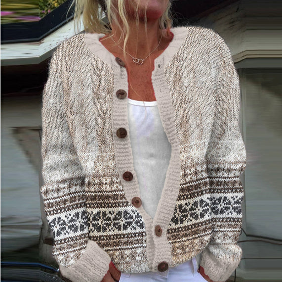 3D Digital Printing Cardigan Knitted Coat Imitation Sweaters