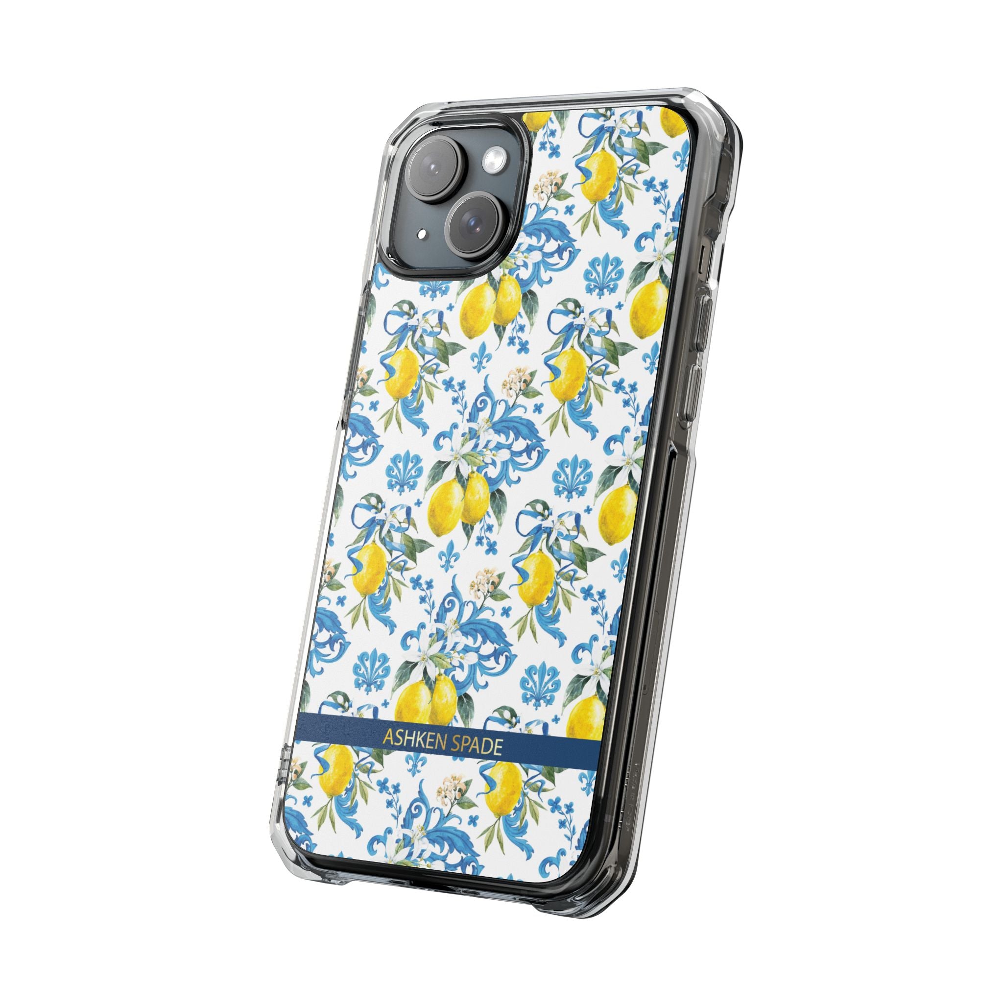 Lemon Charm with Blue Ribbon Magnetic Phone Case