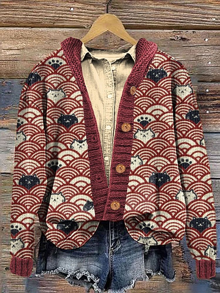 3D Digital Printing Cardigan Knitted Coat Imitation Sweaters