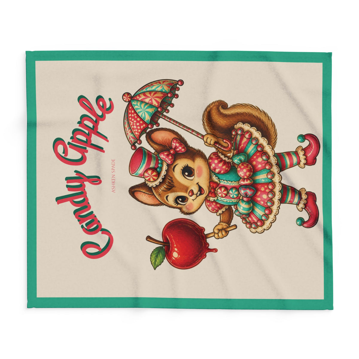 Retro LolliSquirl With  Candy Apple Fleece Blanket