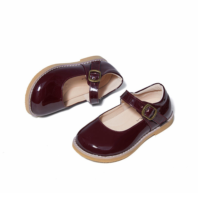 Girls leather shoes leather princess shoes