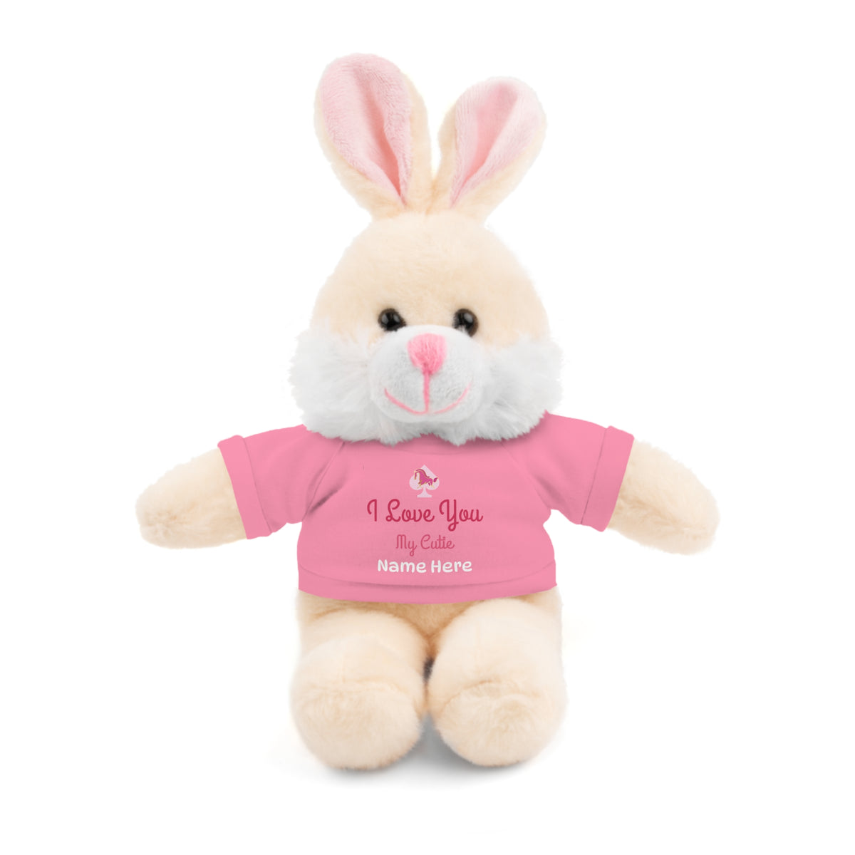 Custom Stuffed Animal with “I Love You” Tee