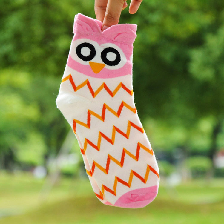 Owl cartoon female socks