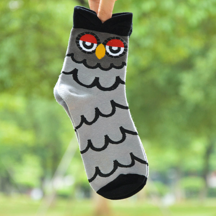 Owl cartoon female socks