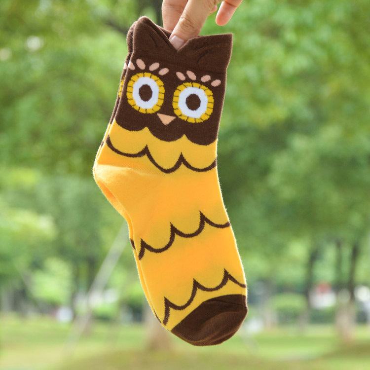 Owl cartoon female socks