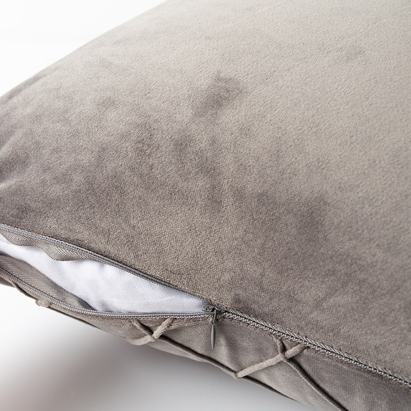 Diamond plaid velvet pillowcase